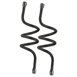 NEW SNAKE-EARRINGS IN POLISHED IP BLACK STAINLESS STEEL, MULTI-WEARABLE. LENGHT: 20 CM