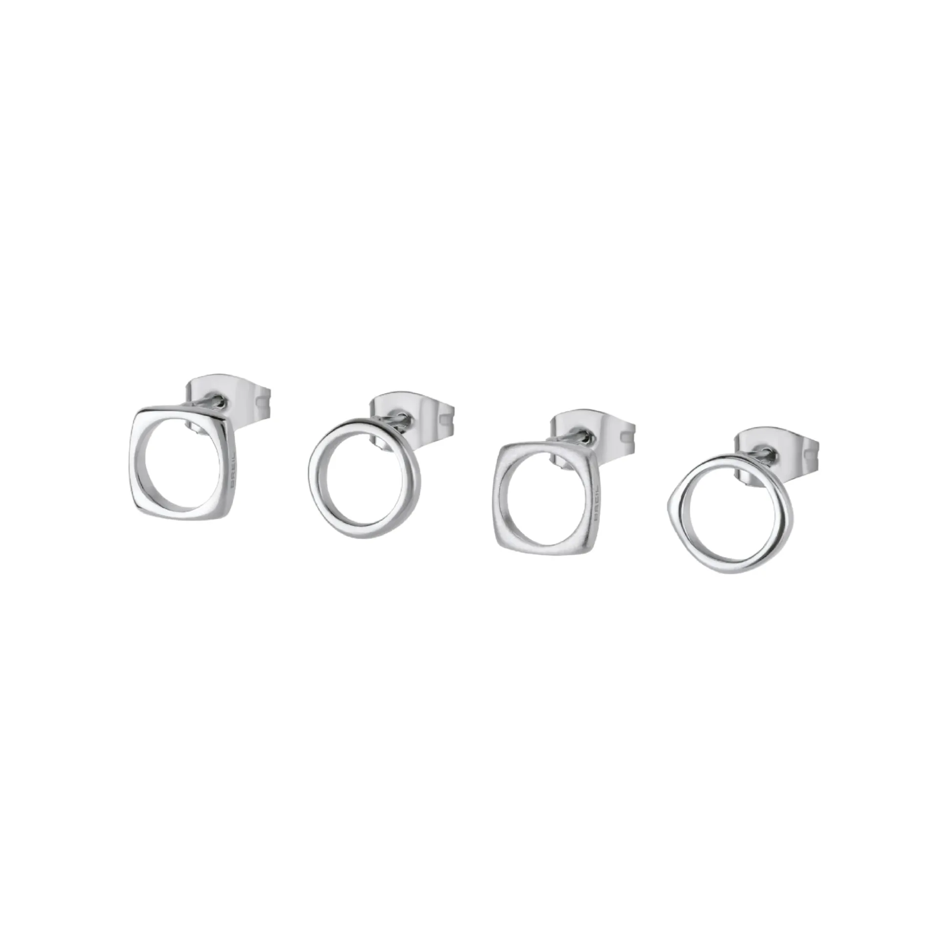 NEW TETRA-SET OF 4 BILUX STEEL EARRINGS