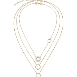 NEW TETRA-SET OF 2 IP GOLD STEEL NECKLACES