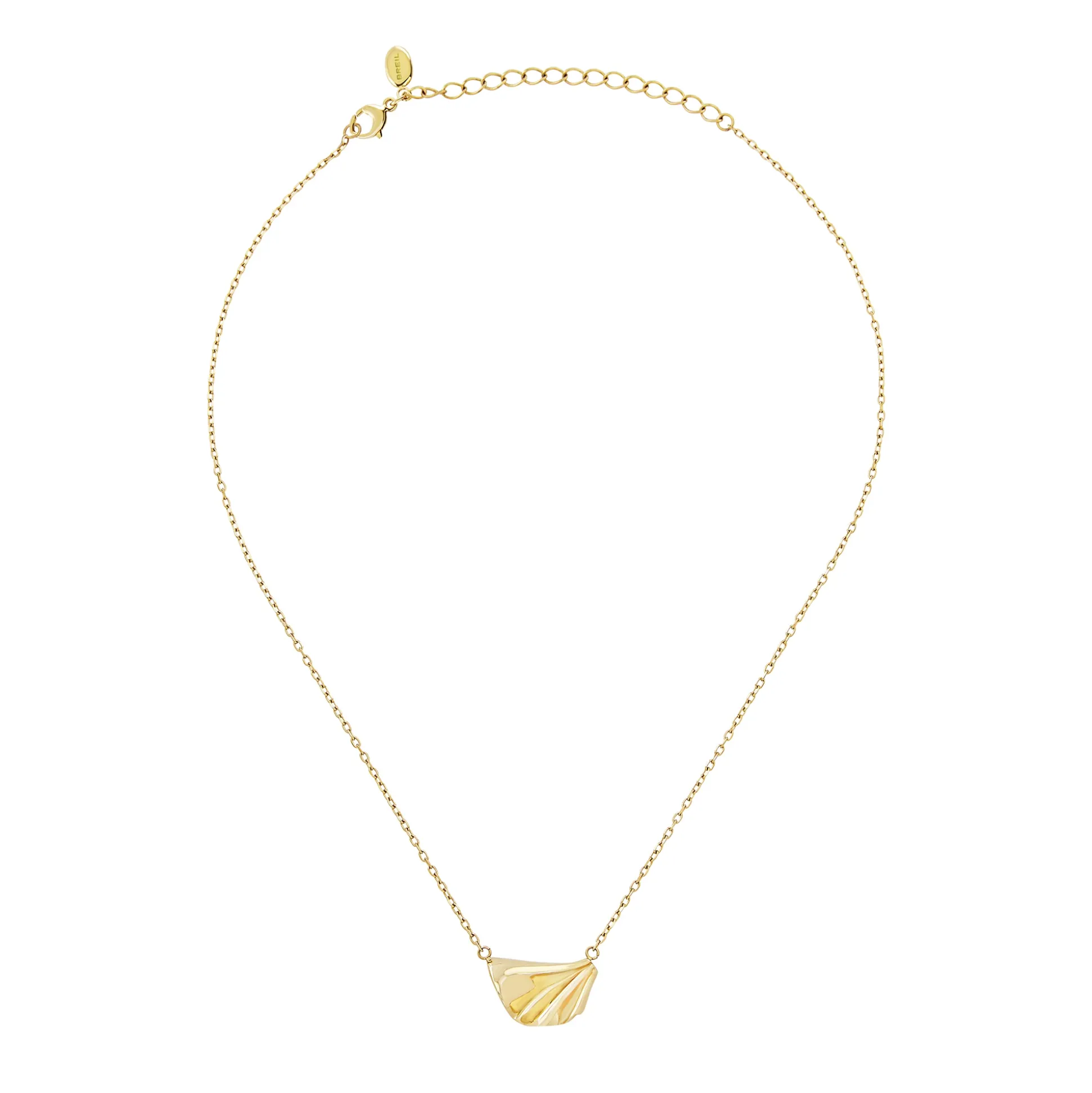 PLISSE”-GOLD COLORED STEEL NECKLACE