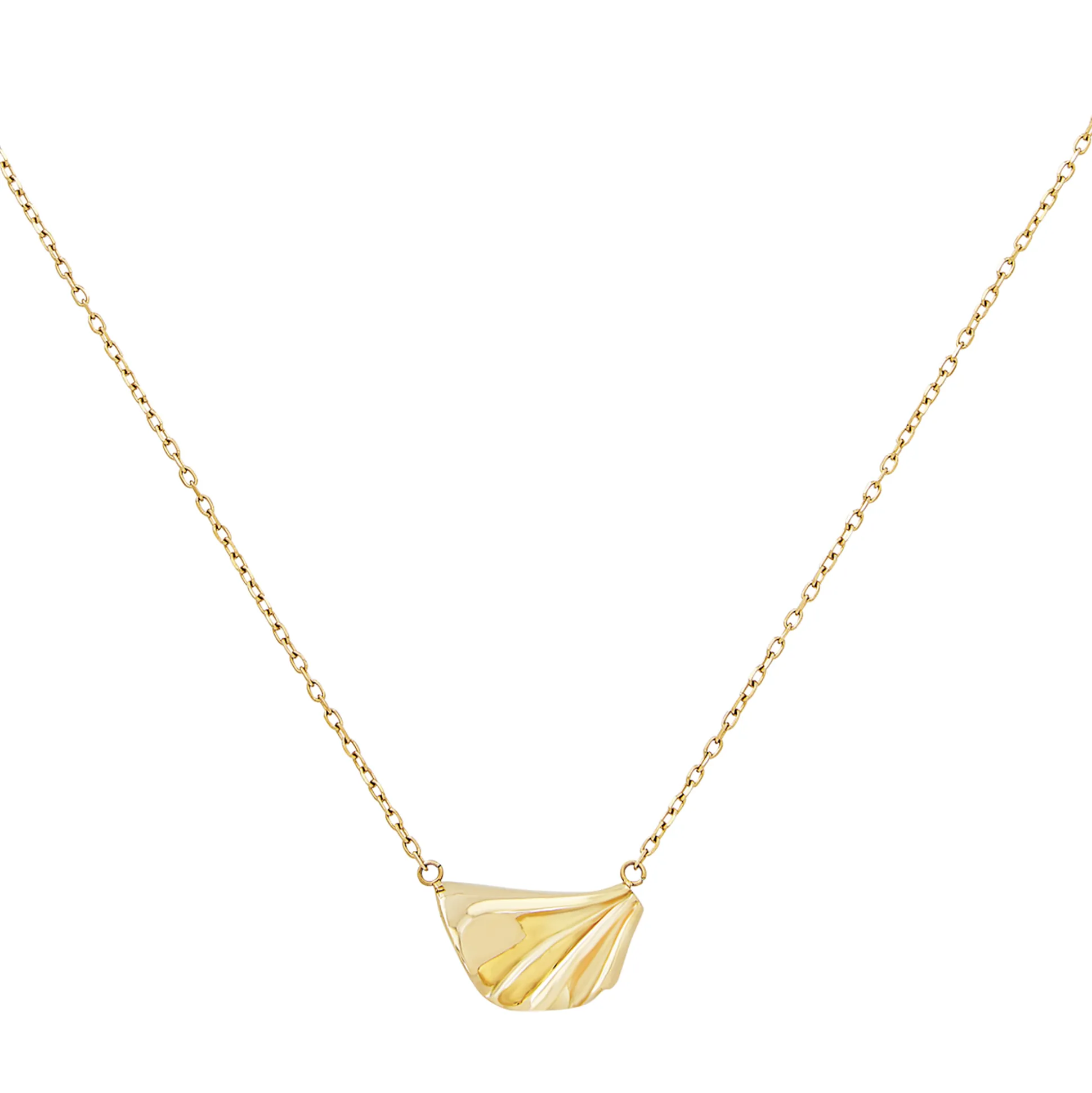 PLISSE”-GOLD COLORED STEEL NECKLACE