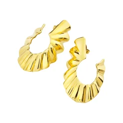 PLISSE”-IP GOLD PLISSE EARRING