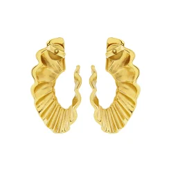 PLISSE”-IP GOLD PLISSE EARRING