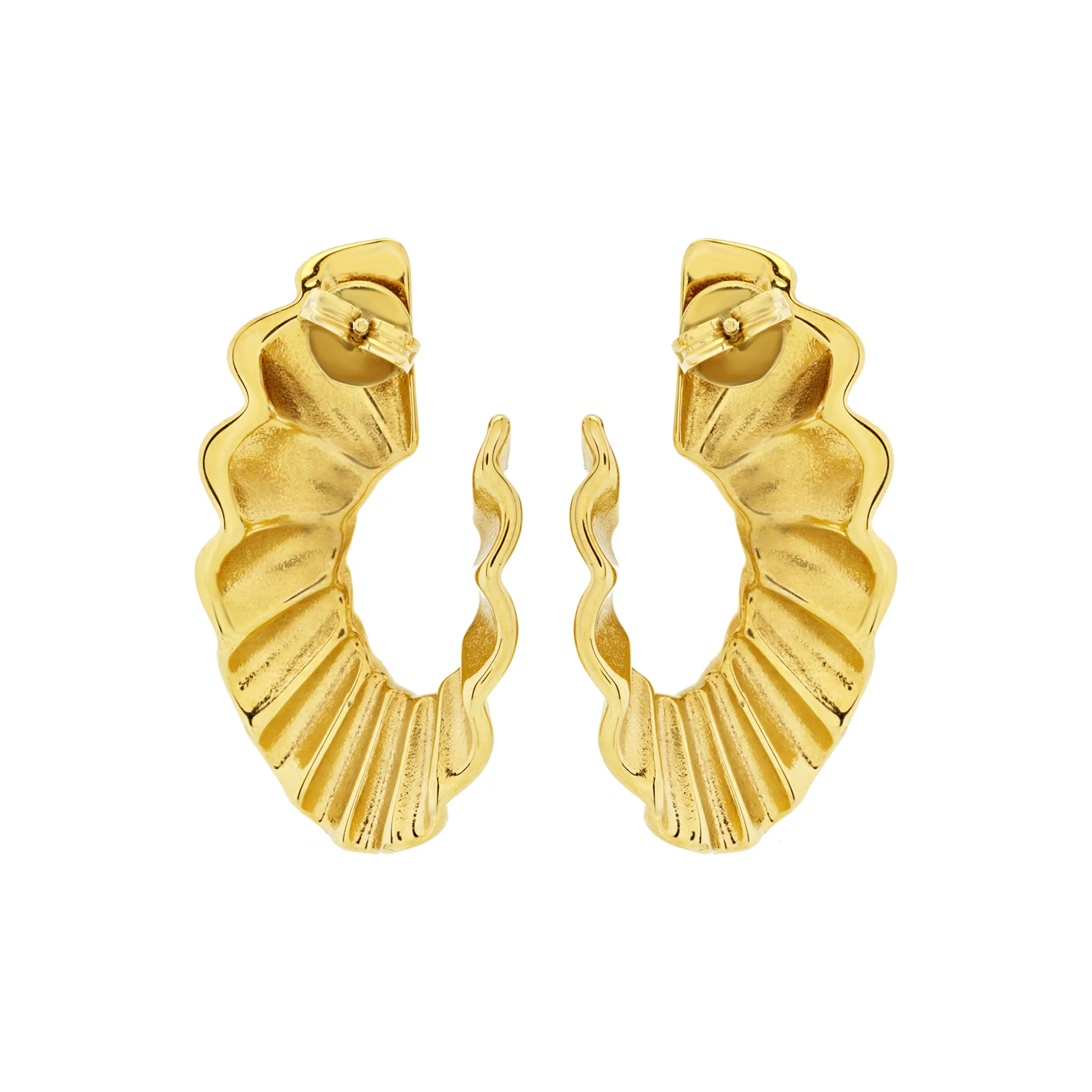 PLISSE”-IP GOLD PLISSE EARRING
