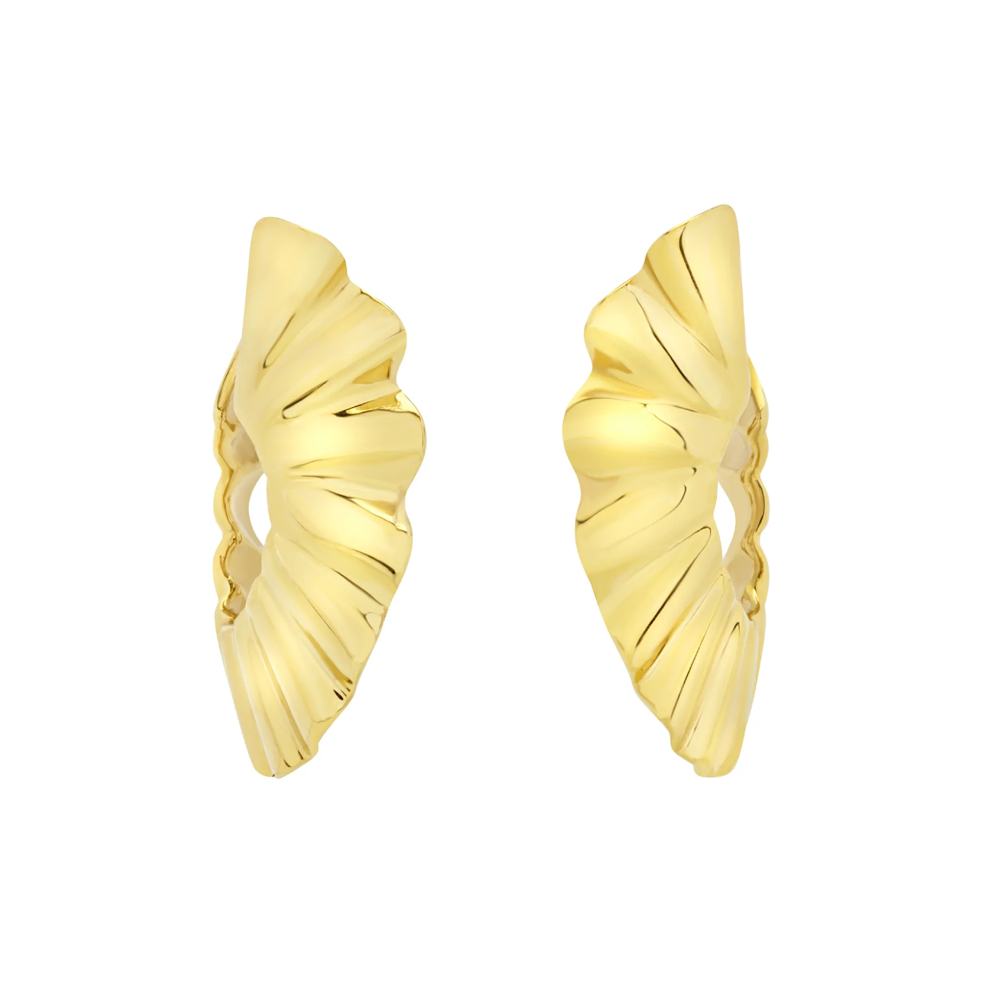 PLISSE”-IP GOLD PLISSE EARRING