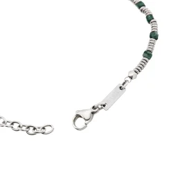 PRIAM-STAINLESS STEEL AND EMERALD ROOT BRACELET