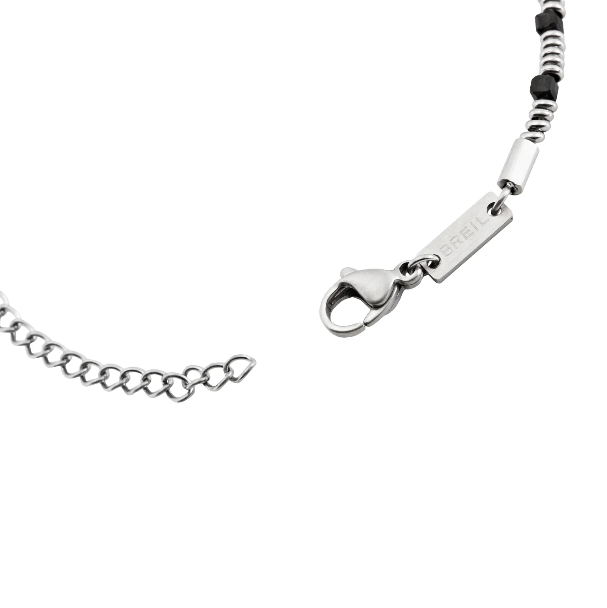 PRIAM-STAINLESS STEEL AND BLACK SPINEL BRACELET