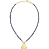 PRIVATE CODE-AMETHYST NECKLACE WITH IP GOLD STEEL PENDANT