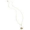 RED-IP YELLOW GOLD POLISH STAINLESS STEEL SMALL PENDANT WITH SYNTHETIC RUBY