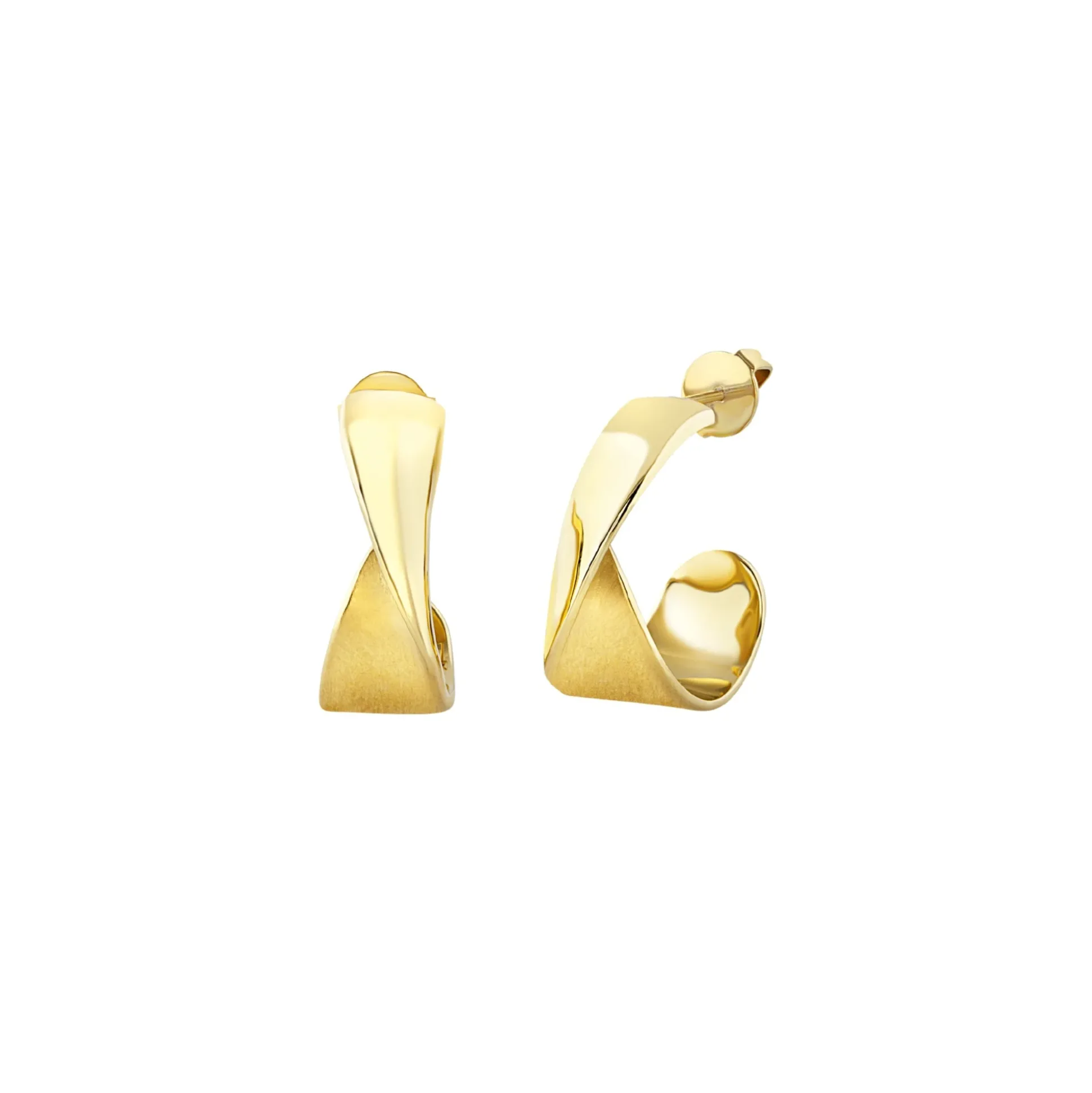 RETWIST-BILUX IP GOLD STEEL EARRINGS