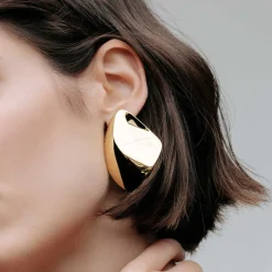 RETWIST-IP GOLD STEEL EARRINGS
