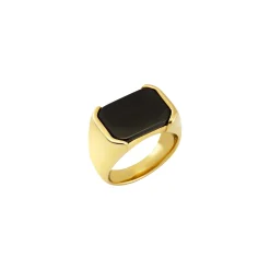SEAL-STAINLESS STEEL RING - GOLD COLORED