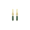 STYLIZE-GOLD COLORED STEEL AND MALACHITE EARRINGS