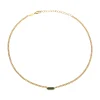 STYLIZE-GOLD-COLORED STEEL AND MALACHITE NECKLACE