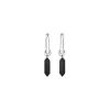 STYLIZE-STEEL AND BLACK AGATE EARRINGS