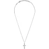 TAG AND CROSS-STAINLESS STEEL NECKLACE WITH PENDANT
