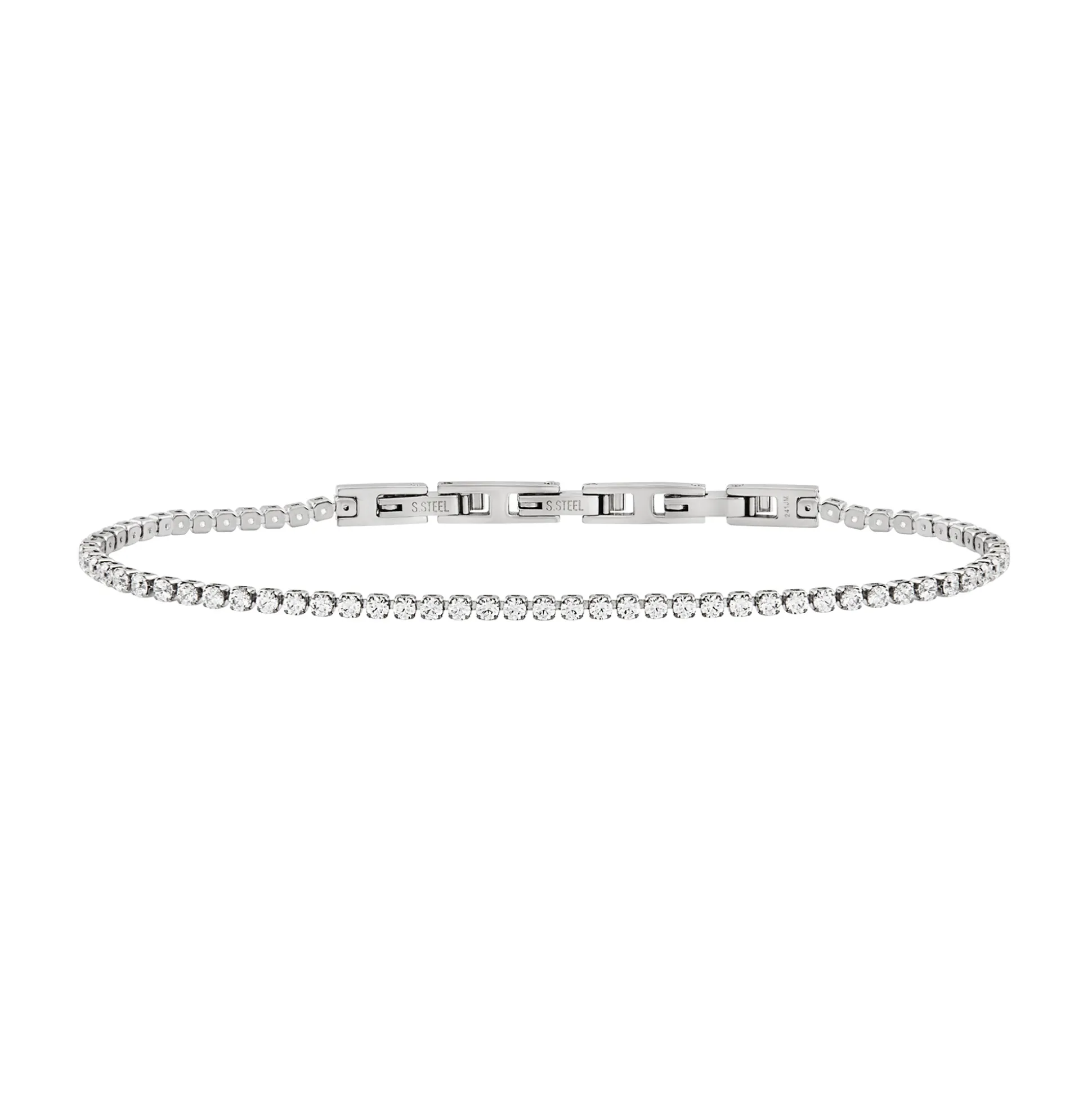 TENNIS-TENNIS BRACELET IN STEEL AND CUBIC ZIRCONIA