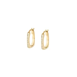 TETRA-IP GOLD STEEL EARRINGS WITH CRYSTALS