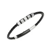 WANDERLUST-BRACELET IN STEEL AND BLACK VOWEN LEATHER