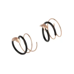 WRAP-EARRINGS IN POLISHED STEEL IP ROSE AND IP BLACK