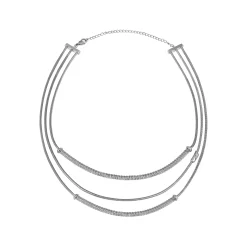 WRAP-POLISHED STEEL MULTI-TURN NECKLACE